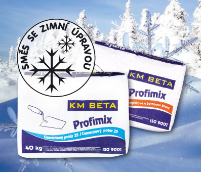 Vybrané materiály PROFIMIX automaticky se zimní úpravou